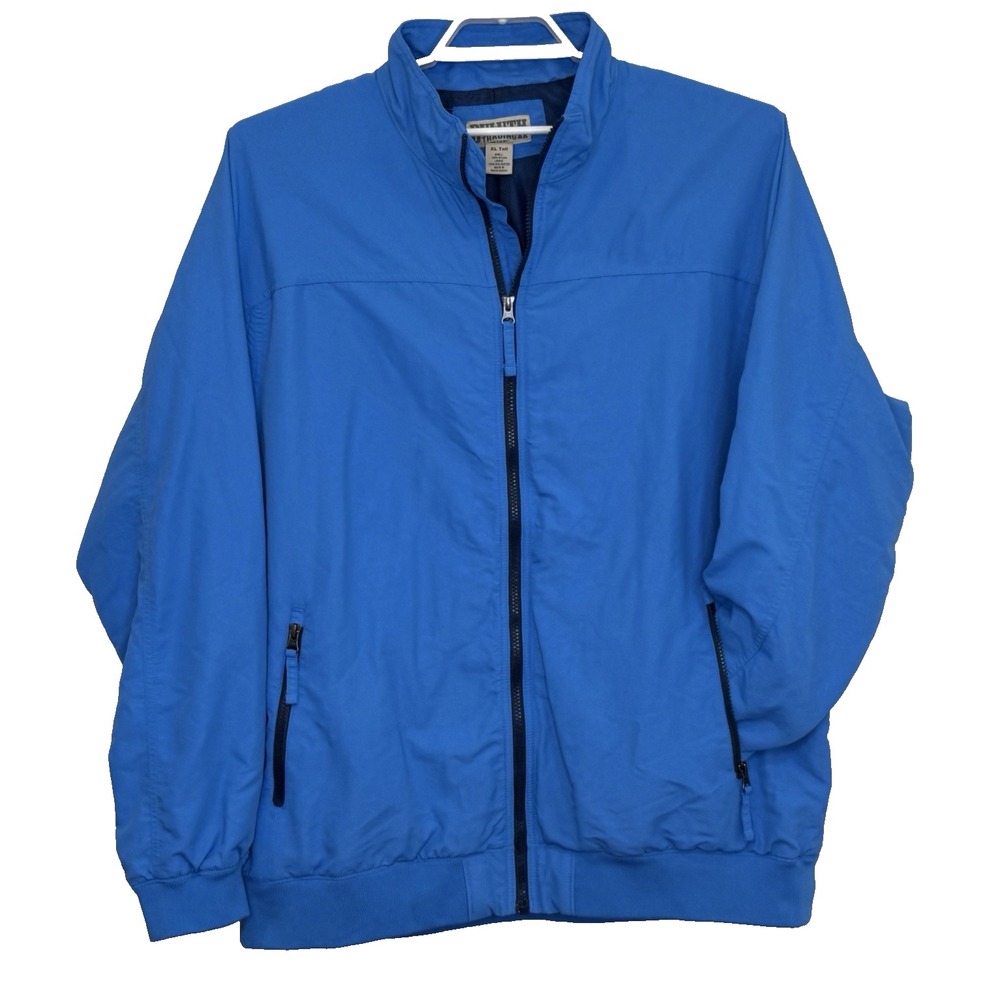 Duluth Trading Co Grab Windbreaker Jacket Mens‎ Sz XL Tall Blue Full Zip Pockets